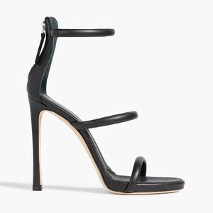 Giuseppe Zanotti Harmony Black Leather Heel Sandal